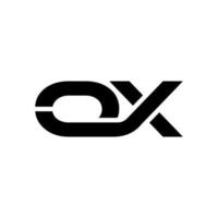 ox company verknüpftes buchstabenlogo, verbundenes modernes typografielogo, moderne buchstaben ox textlogo, o und x gemeinsames logosymbol mit visitenkartenvektorvorlage vektor