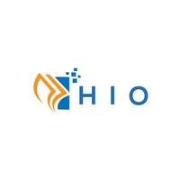 Hio-Kreditreparatur-Buchhaltungslogodesign auf weißem Hintergrund. hio kreative initialen wachstumsdiagramm brief logo konzept. hio Business Finance Logo-Design. vektor