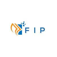 FIP-Kreditreparatur-Buchhaltungslogodesign auf weißem Hintergrund. fip kreative initialen wachstumsdiagramm brief logo konzept. fip Business Finance-Logo-Design. vektor