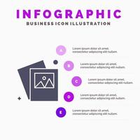 Galeriebild Foto solides Symbol Infografiken 5 Schritte Präsentationshintergrund vektor