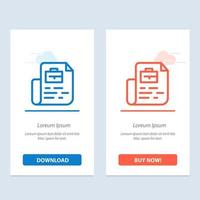 dokument job dateitasche blau und rot jetzt herunterladen und kaufen web-widget-kartenvorlage vektor