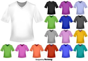 Vector Set von Farbe V-Ausschnitt T-Shirts