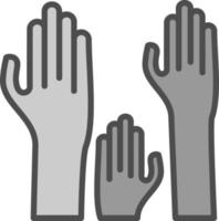 Hände hoch Vektor-Icon-Design vektor