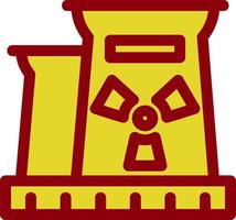 kärnkraftverk platt ikon vektor