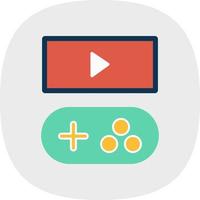 Spiel-Streaming-Linienvektor-Icon-Design vektor