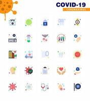 Das flache Farbsymbol Coronavirus 25 zum Thema Koronaepidemie enthält Symbole wie Care Roll Virus Paper Handcare Virus Coronavirus 2019nov Disease Vector Design Elements