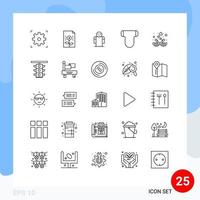 25 universelle Linien für Web- und mobile Anwendungen Vogel verwöhnt Arme Windeln Baby editierbare Vektordesign-Elemente vektor