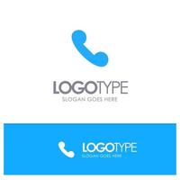 telefon mobil telefon ring upp blå fast logotyp med plats för Tagline vektor