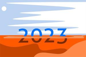 frohes neues jahr 2023, illustrationsdesign mit eleganzkonzept vektor