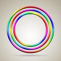 tre abstrakt skinande regnbåge färgad vektor ringar