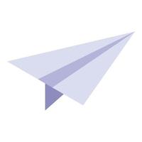 Papierflugzeug-Symbol, isometrischer Stil vektor