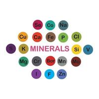 mineraler mikroelement och makro element, användbar för mänsklig hälsa. grundläggande av friska äter och friska livsstilar. vektor