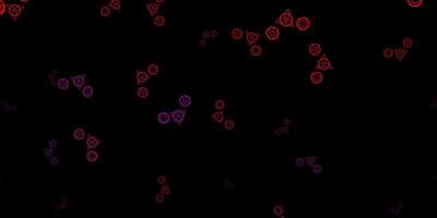 dunkelrosa, rotes Vektormuster mit magischen Elementen. vektor