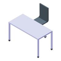 Büro-Desktop mit Stuhlsymbol, isometrischer Stil vektor