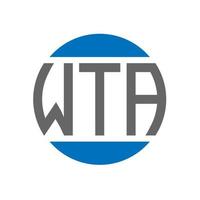 wta-Brief-Logo-Design auf weißem Hintergrund. wta kreative Initialen Kreis Logo-Konzept. wta Briefgestaltung. vektor