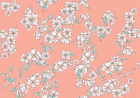 Hartriegel Blumen Nahtlose Muster auf rosa Hintergrund vektor
