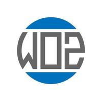 woz brev logotyp design på vit bakgrund. woz kreativ initialer cirkel logotyp begrepp. woz brev design. vektor