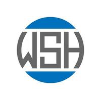 wsh-Brief-Logo-Design auf weißem Hintergrund. wsh kreative Initialen Kreis-Logo-Konzept. wsh Briefgestaltung. vektor