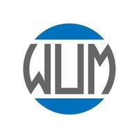 WUM-Brief-Logo-Design auf weißem Hintergrund. wum kreative Initialen Kreis Logo-Konzept. Wum-Brief-Design. vektor