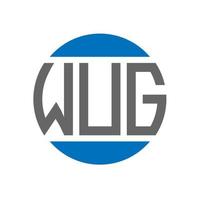 Wug-Brief-Logo-Design auf weißem Hintergrund. Wug kreative Initialen Kreis-Logo-Konzept. Wug-Buchstaben-Design. vektor