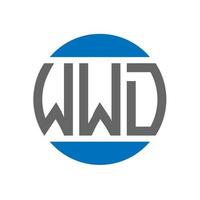 WW-Brief-Logo-Design auf weißem Hintergrund. wwd kreative Initialen Kreis Logo-Konzept. wwd Briefgestaltung. vektor