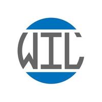 wil-Brief-Logo-Design auf weißem Hintergrund. wil kreative Initialen Kreis-Logo-Konzept. Will Briefgestaltung. vektor