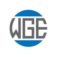 WGE-Brief-Logo-Design auf weißem Hintergrund. wge kreatives Initialen-Kreis-Logo-Konzept. wge Briefgestaltung. vektor