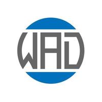 Wad-Brief-Logo-Design auf weißem Hintergrund. wad kreative initialen kreis logokonzept. Wad-Buchstaben-Design. vektor