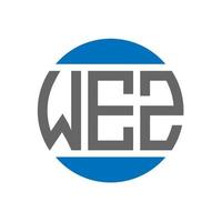 wez-Buchstaben-Logo-Design auf weißem Hintergrund. wez creative initials circle logo-konzept. wez Briefgestaltung. vektor