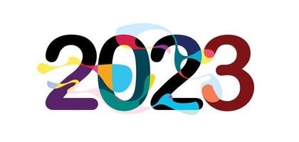 Neujahr 2023 bunte Vektorbeschriftung für Tittle und Überschrift vektor