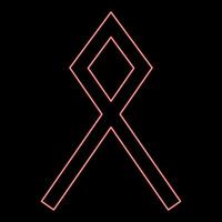 Neon odal othil rune othala symbol immobilienerbe zeichen rote farbe vektor illustration bild flachen stil