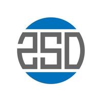 ZSO-Brief-Logo-Design auf weißem Hintergrund. zso kreative Initialen Kreis-Logo-Konzept. zso Briefgestaltung. vektor