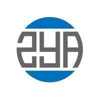 Zya-Brief-Logo-Design auf weißem Hintergrund. Zya kreative Initialen Kreis Logo-Konzept. Zya-Buchstaben-Design. vektor