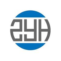 zyh-Buchstaben-Logo-Design auf weißem Hintergrund. zyh kreative initialen kreis logokonzept. zyh Briefgestaltung. vektor