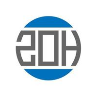 zoh-Buchstaben-Logo-Design auf weißem Hintergrund. zoh creative initials circle logo-konzept. zoh Briefgestaltung. vektor