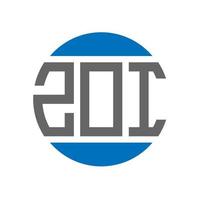 Zoi-Brief-Logo-Design auf weißem Hintergrund. zoi creative initials circle logo-konzept. zoi Briefgestaltung. vektor