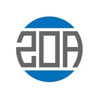 Zoa-Brief-Logo-Design auf weißem Hintergrund. zoa kreative initialen kreis logokonzept. Zoa Briefgestaltung. vektor