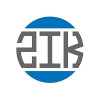 Zik-Brief-Logo-Design auf weißem Hintergrund. Zik kreative Initialen Kreis Logo-Konzept. Zik-Buchstaben-Design. vektor