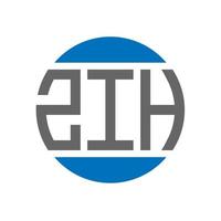 zih-Buchstaben-Logo-Design auf weißem Hintergrund. zih creative initials circle logo-konzept. zih Briefgestaltung. vektor