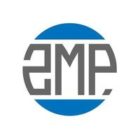 zmp-Brief-Logo-Design auf weißem Hintergrund. zmp kreative Initialen Kreis Logo-Konzept. zmp Briefgestaltung. vektor