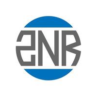 znr-Brief-Logo-Design auf weißem Hintergrund. znr kreative initialen kreis logokonzept. znr Briefgestaltung. vektor