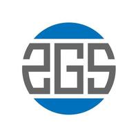 zgs-Brief-Logo-Design auf weißem Hintergrund. zgs kreative initialen kreis logokonzept. zgs Briefgestaltung. vektor