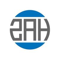 zah-Buchstaben-Logo-Design auf weißem Hintergrund. zah creative initials circle logo-konzept. zah Briefgestaltung. vektor