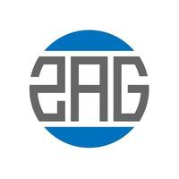 Zag-Brief-Logo-Design auf weißem Hintergrund. Zag kreative Initialen Kreis Logo-Konzept. Zag-Buchstaben-Design. vektor