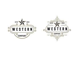 Vintage Retro Western Country Emblem Texas Logo-Design vektor