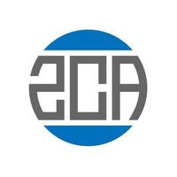 zca-Buchstaben-Logo-Design auf weißem Hintergrund. zca kreative Initialen Kreis Logo-Konzept. zca Briefgestaltung. vektor