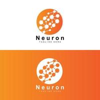 neuron logo design vektor nervenzelle illustration molekulare dna gesundheitsmarke