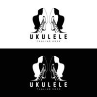 minimalistisches ukulele-musiklogodesign, ukulele-gitarrenvektor. Ukulele-Logo-Design vektor