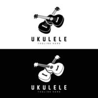 minimalistisches ukulele-musiklogodesign, ukulele-gitarrenvektor. Ukulele-Logo-Design vektor