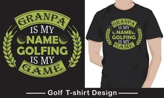 golf t-shirt design grafisk mall fri vektor